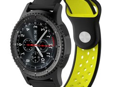 Curea ceas Smartwatch Samsung Galaxy Watch 4, Watch 4 Classic, Gear S2, iUni 20 mm Silicon Sport Bla